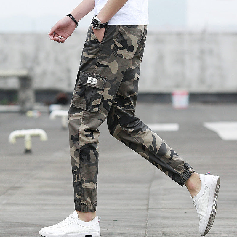 Came toouflagoling multi-pocket pants feet feet pants pants nine pants