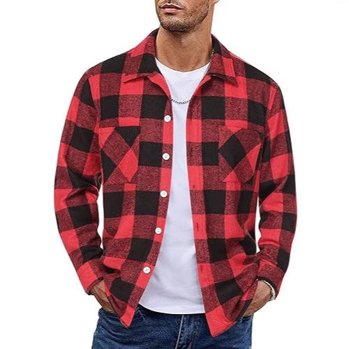 Button Up Casual Retro AutumnWinter Mens Shirt