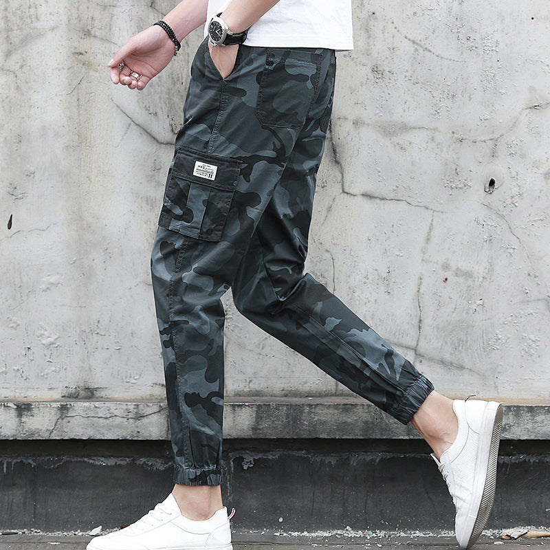 Came toouflagoling multi-pocket pants feet feet pants pants nine pants
