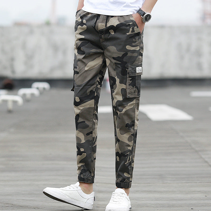 Came toouflagoling multi-pocket pants feet feet pants pants nine pants