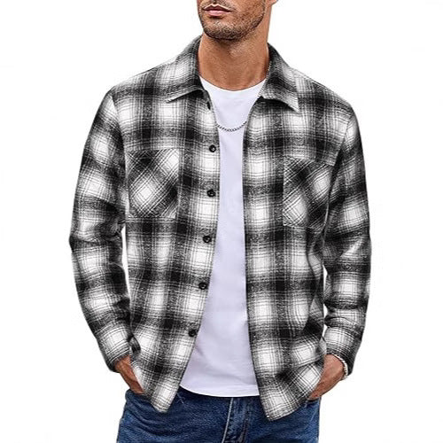 Button Up Casual Retro AutumnWinter Mens Shirt