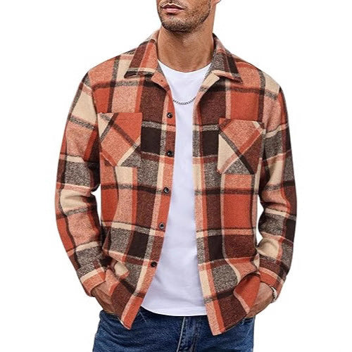 Button Up Casual Retro AutumnWinter Mens Shirt