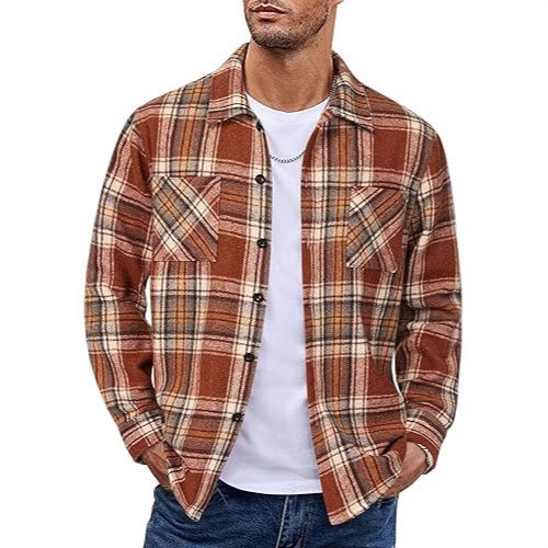Button Up Casual Retro AutumnWinter Mens Shirt